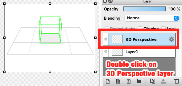 Image. Double click on 3D Perspective layer