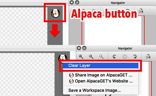 Image. Clear layer from alpaca icon